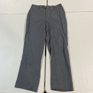 Mens 34 Canali Taupe Pleated & Cuffed Wool Trousers Made Italy
